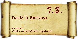 Turós Bettina névjegykártya